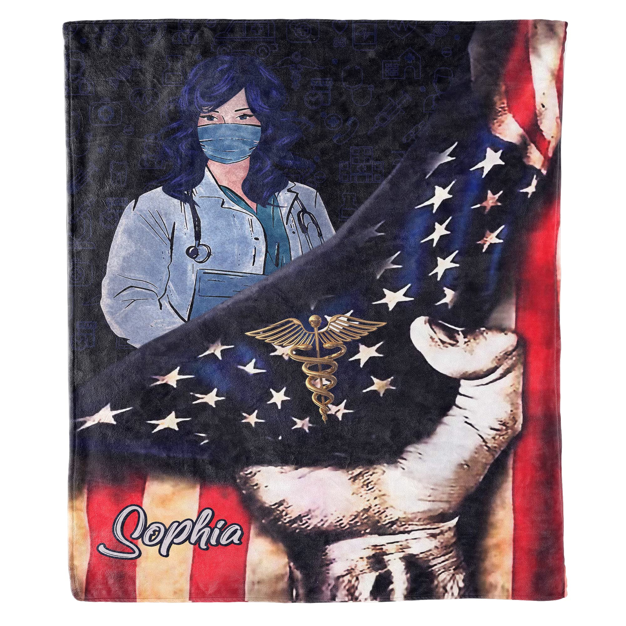 Personalized Nurse Blankets for Medical Professionals - Custom Name Gifts for Birthdays & Thanksgiving - Super Soft & Warm for Home & Office Use