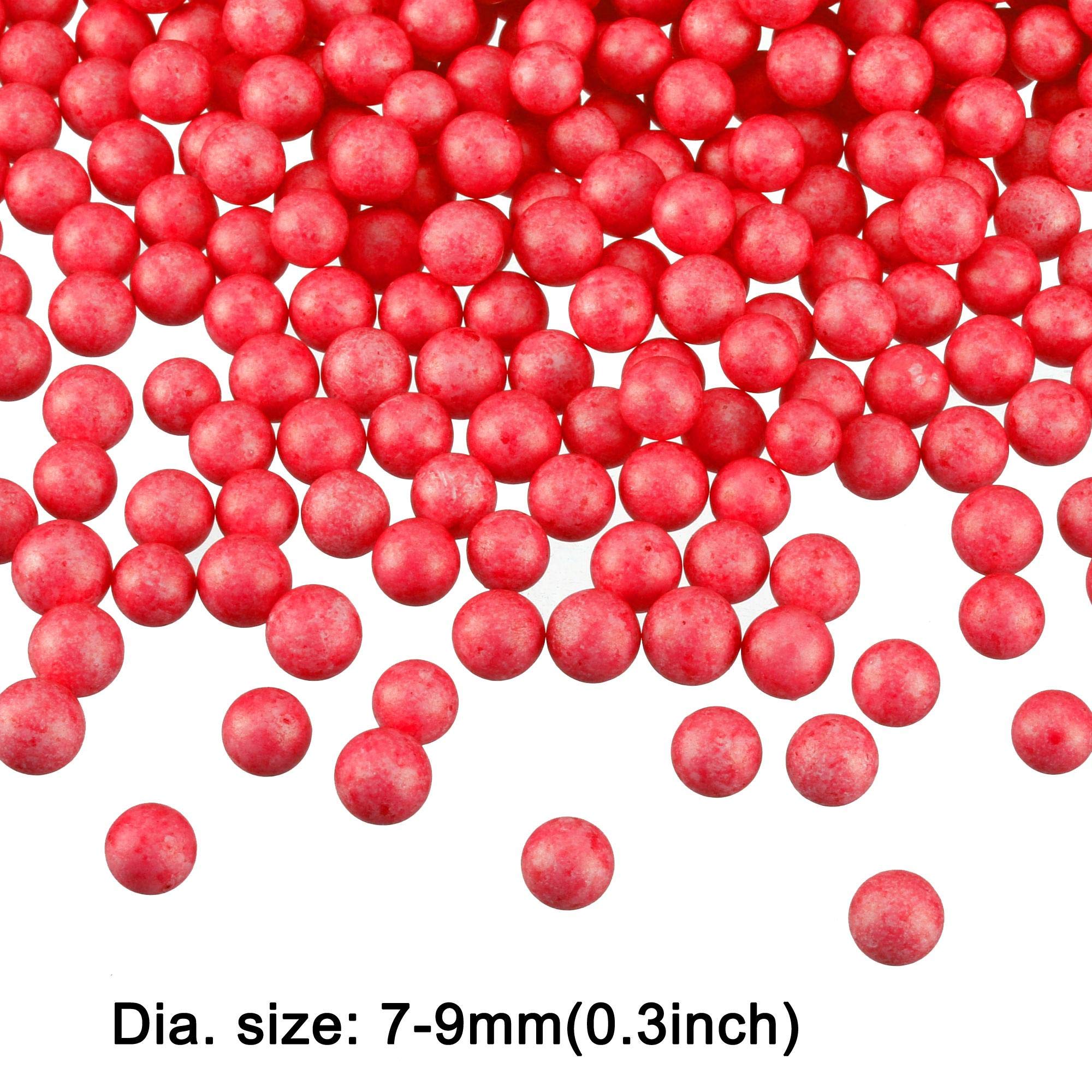 uxcell 1 Pack 0.3 Inch Red Polystyrene Foam Ball Beads - Round Craft Beads for DIY Arts, Party Decorations, Vase & Pillow Fillings - Perfect for Home Decor, School Projects, and Creative Crafting
