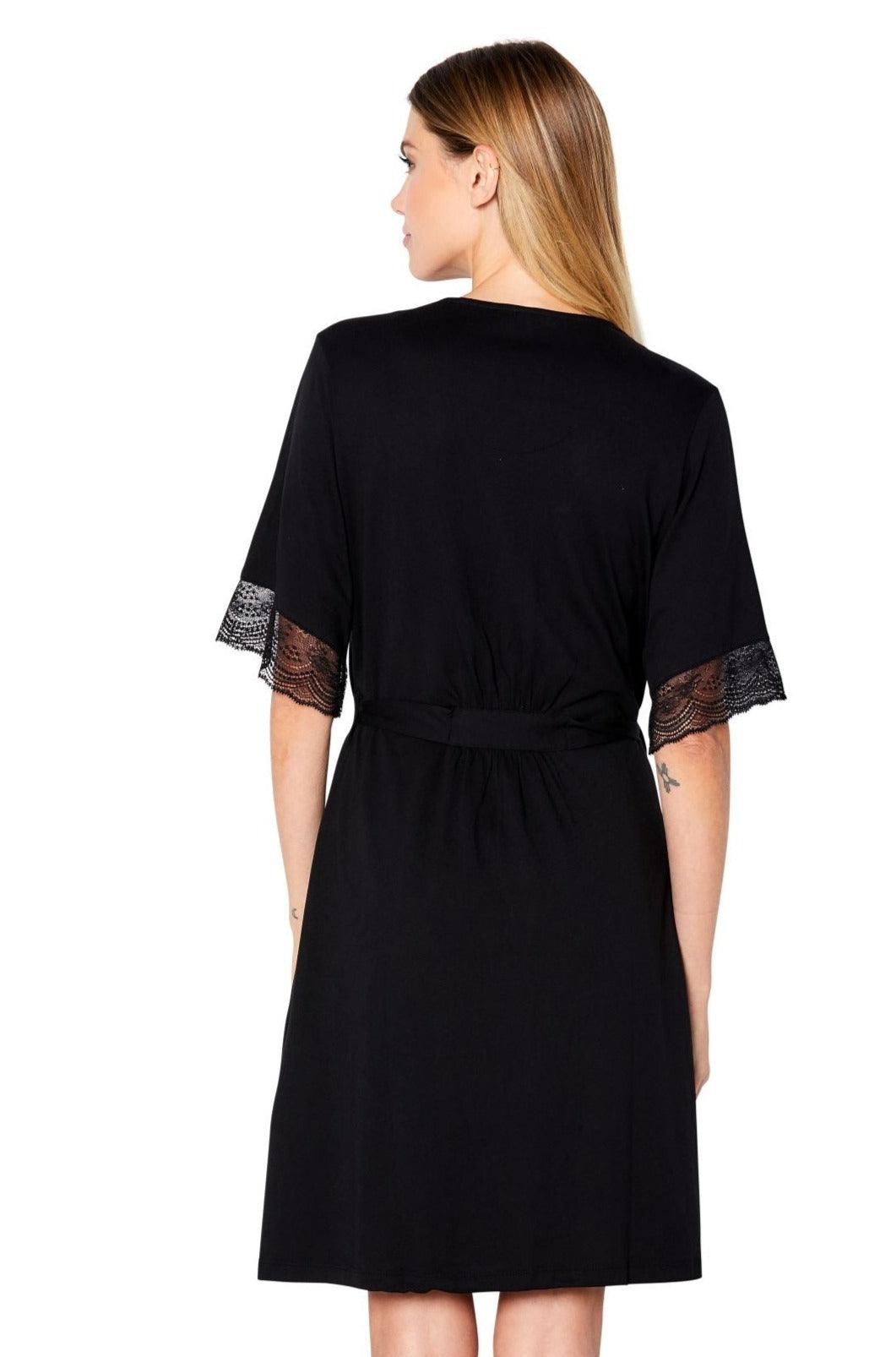 Penelope Short Sleeve Robe - Women's Lightweight Cotton Loungewear for Home, Spa & Vacation | Soft Comfortable Sleepwear & Bathrobe