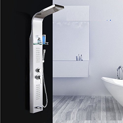 Premium Stainless Steel Shower Set with Handheld Showerhead - Hot/Cold Waterfall Faucet, Temperature Control for Modern Bathroom - Perfect for Spa-Like Experience and Water Conservation