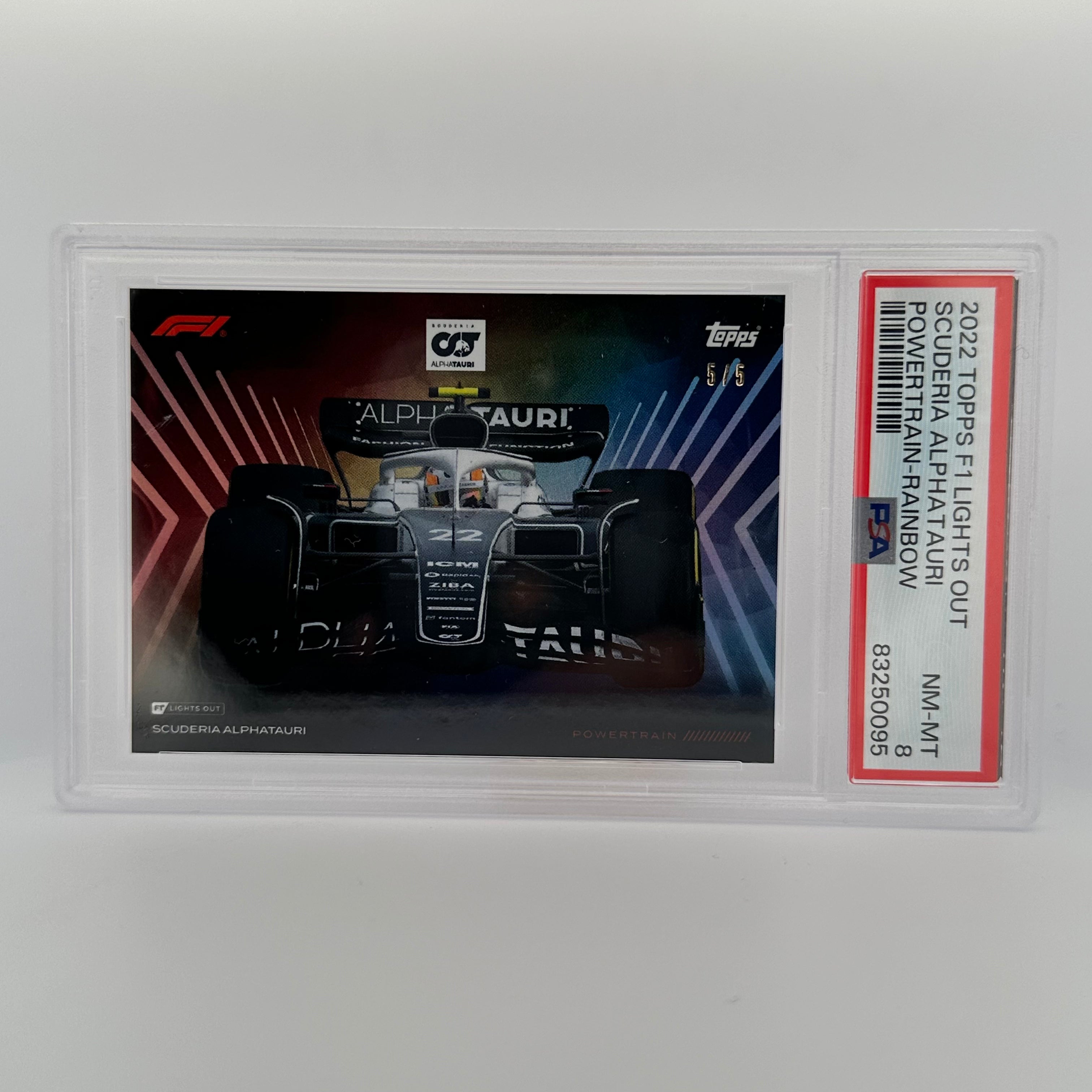 PSA 8 Graded Scuderia Alphatauri Powertrain Rainbow 5/5 - Rare F1 Racing Collectible for Display & Investment