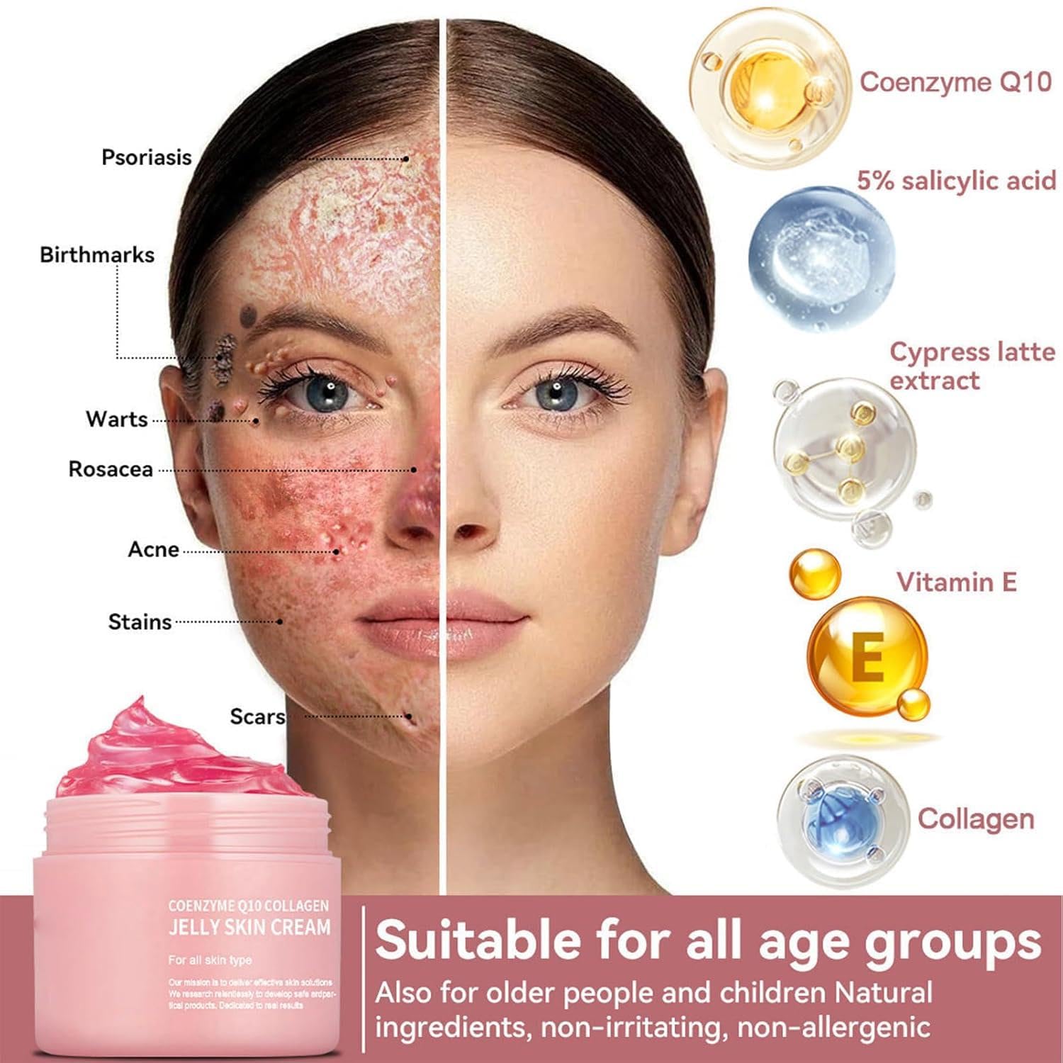 Coenzyme Q10 Collagen Jelly Cream - Intense Moisturizing Skin Care for Daily Use