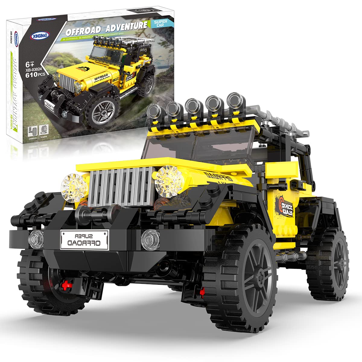Jixsobei 610 PCS Jeep Wrangler Building Blocks Kit - Technic Model Construction Set for Kids & Adults - STEM Educational Toy for Creative Play - Perfect for Birthday Gifts & Car Lovers