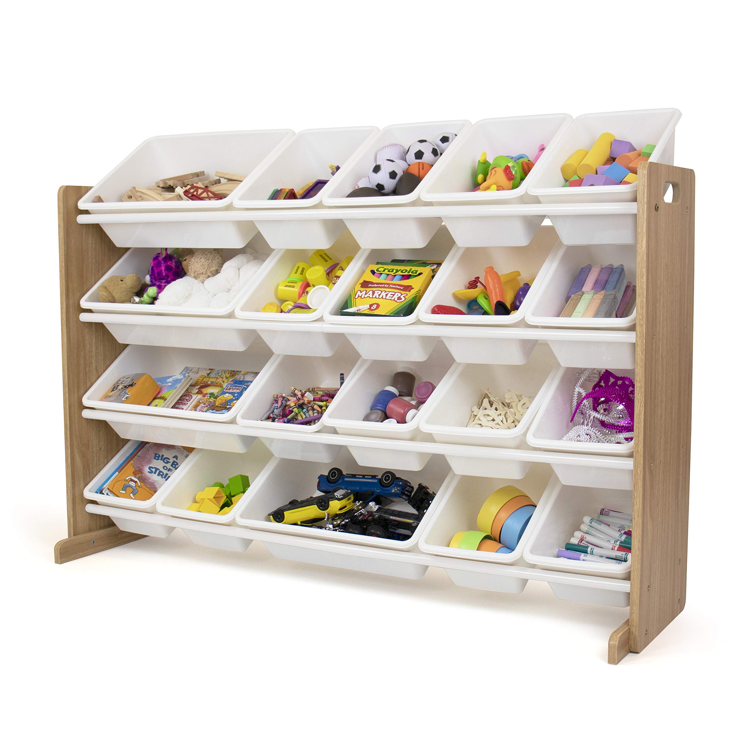 Humble Crew Kids Toy Organizer with 12 Storage Bins & Bookshelf - Perfect for Playroom, Nursery, and Classroom Organization
