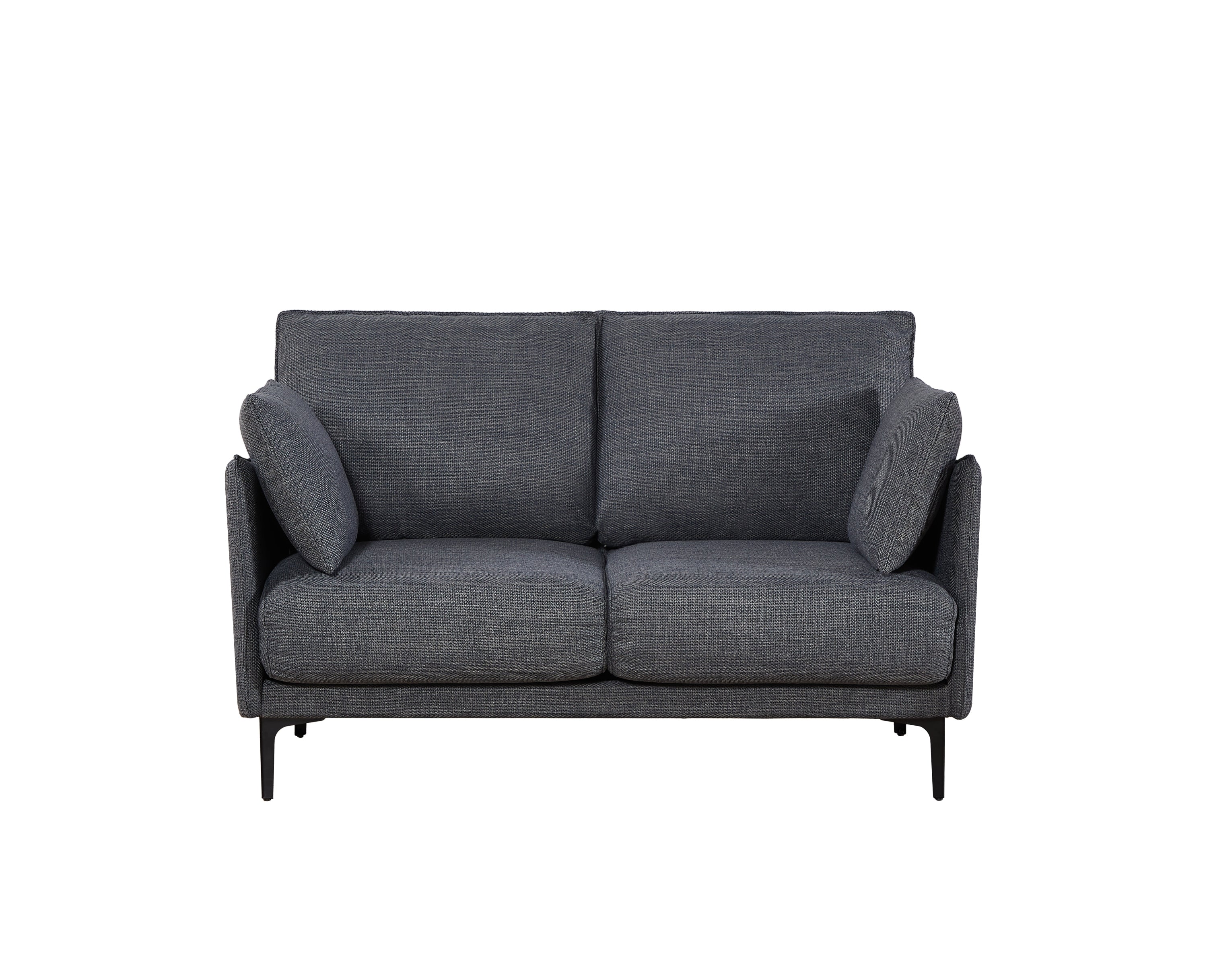 2-Seater Sofa with 2 Pillows & Metal Legs - Modern Loveseat for Living Room, Bedroom, Office - Perfect for Small Spaces, Apartments & Cozy Home Decor