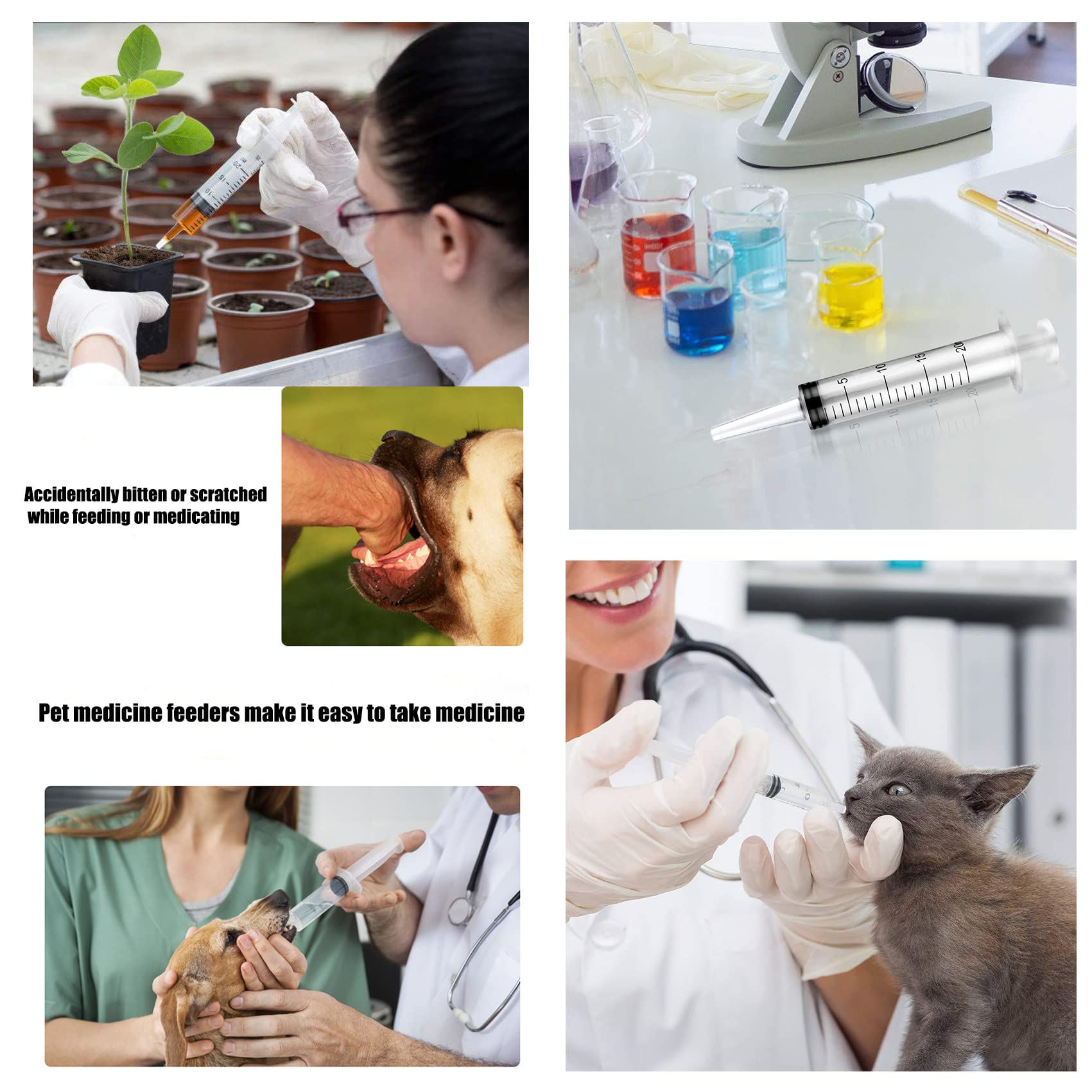 6pcs 20ml Plastic Syringes with 2pcs 13inch Tubing – Lab, Pet Feeding, Epoxy Resin, Crafts, Lubricant & Lip Gloss Filling – Ideal for Scientific Experiments, DIY Projects, and Small Liquid Transfers