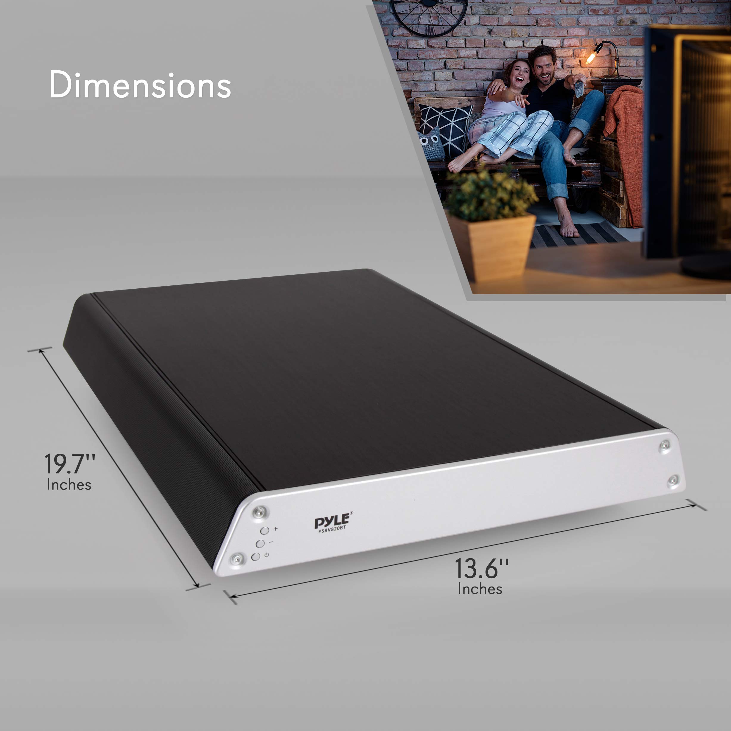 Pyle PSBV830HDBT Bluetooth Sound Bar - Wireless Home Theater Speaker System with Deep Bass for TV, Movies & Music | Perfect for Living Room & Home Entertainment Setup