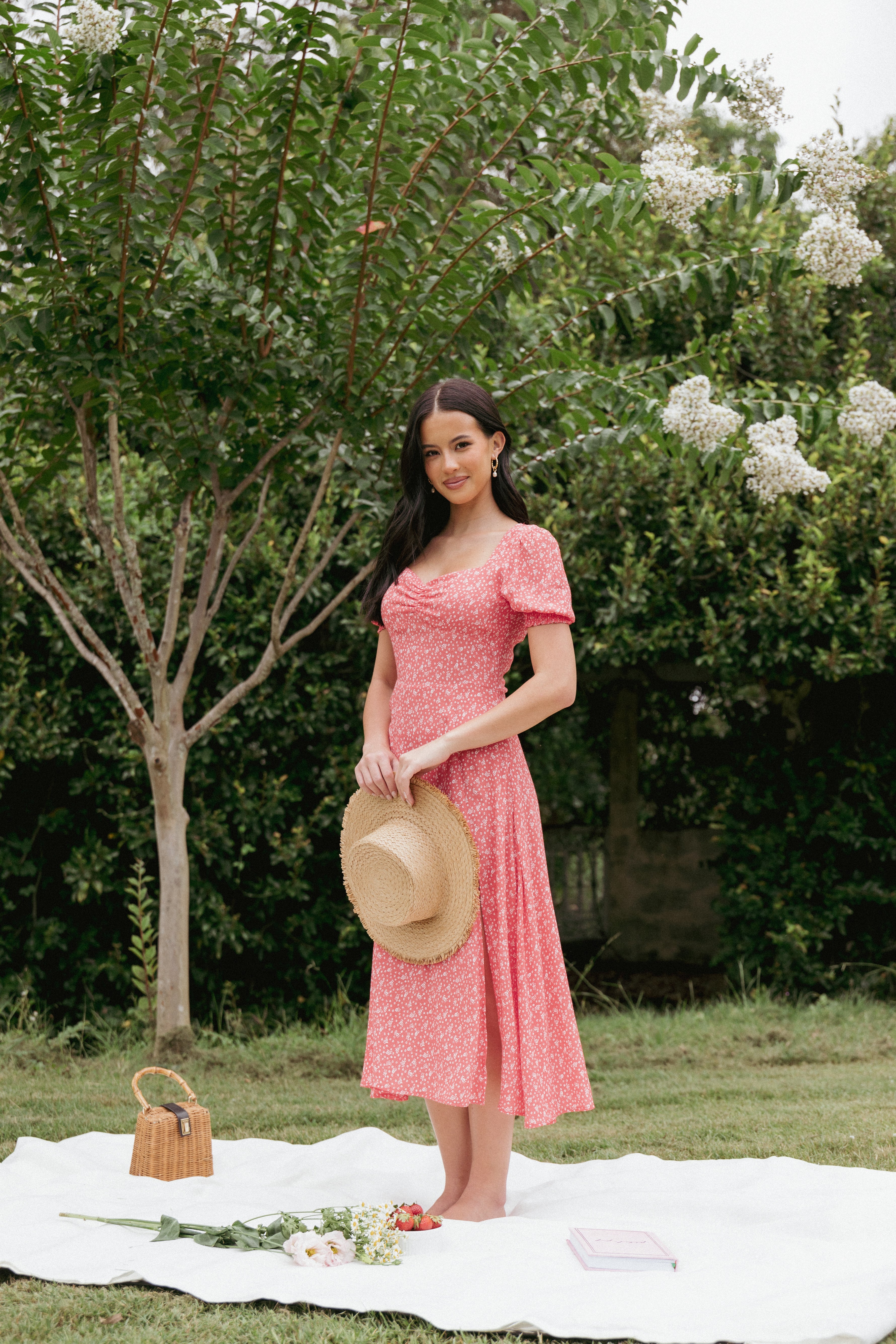 Franklin Floral Print Dress - Red Summer Dress for Women | Perfect for Beach, Vacation & Casual Outings
