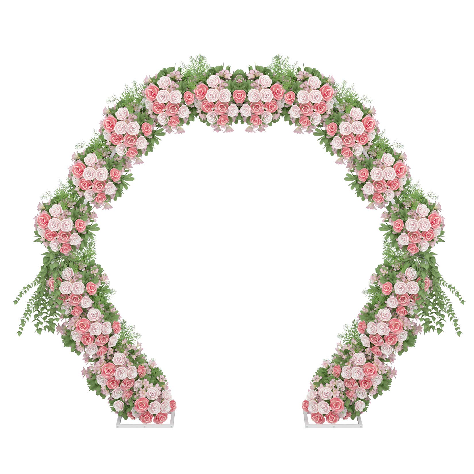 Amon Tech 7.9 Ft Heavy Duty Hexagon Wedding Arch Stand with Sturdy Base - Metal Backdrop Frame for Wedding Ceremony, Reception, Party Decorations, Flower Arrangements & Balloon Displays - Perfect for Indoor/Outdoor Events, Vow Renewals, Photo Backdrops and Special Occasions