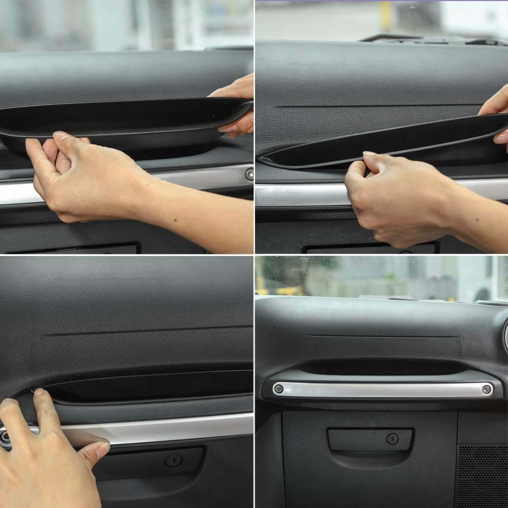 Jeep Wrangler JK JKU 2011-2017 Grab Handle Storage Tray Organizer - RT-TCZ Black Passenger Side Accessory for Car Interior Organization & Off-Road Adventure Gear