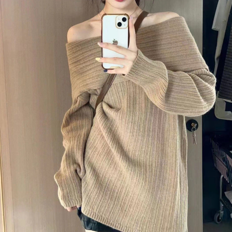 Off Shoulder Sweater Women 2023 - Cozy Winter Knit Pullover for Casual Outfits & Layering | Perfect for Fall, Winter & Date Nights