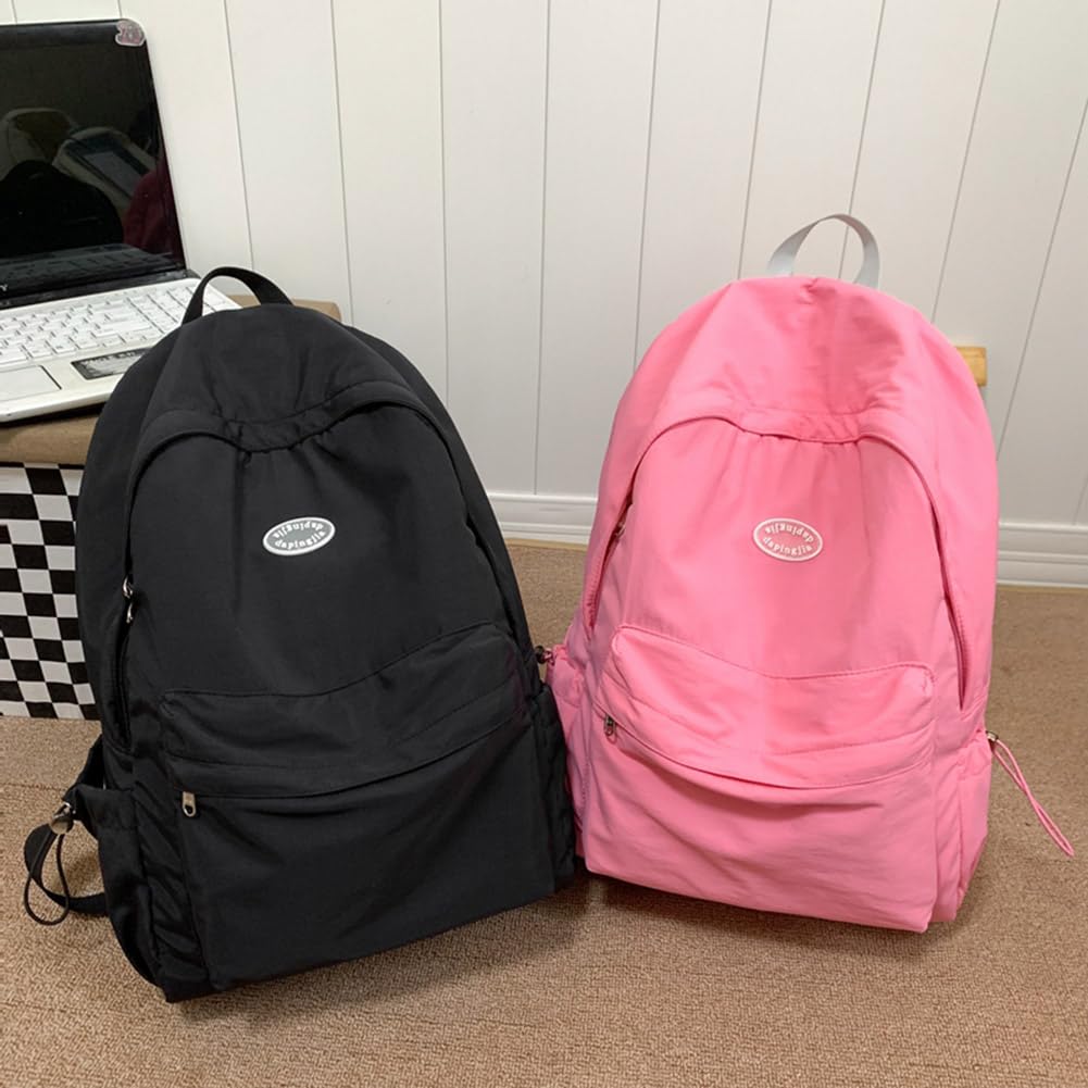 Juoxeepy Cute Aesthetic Laptop Backpack for Women - Lightweight Nylon College Backpack with USB Charging Port, Water Resistant Travel Daypack - Perfect for School, Work, Commuting & Travel Accessories