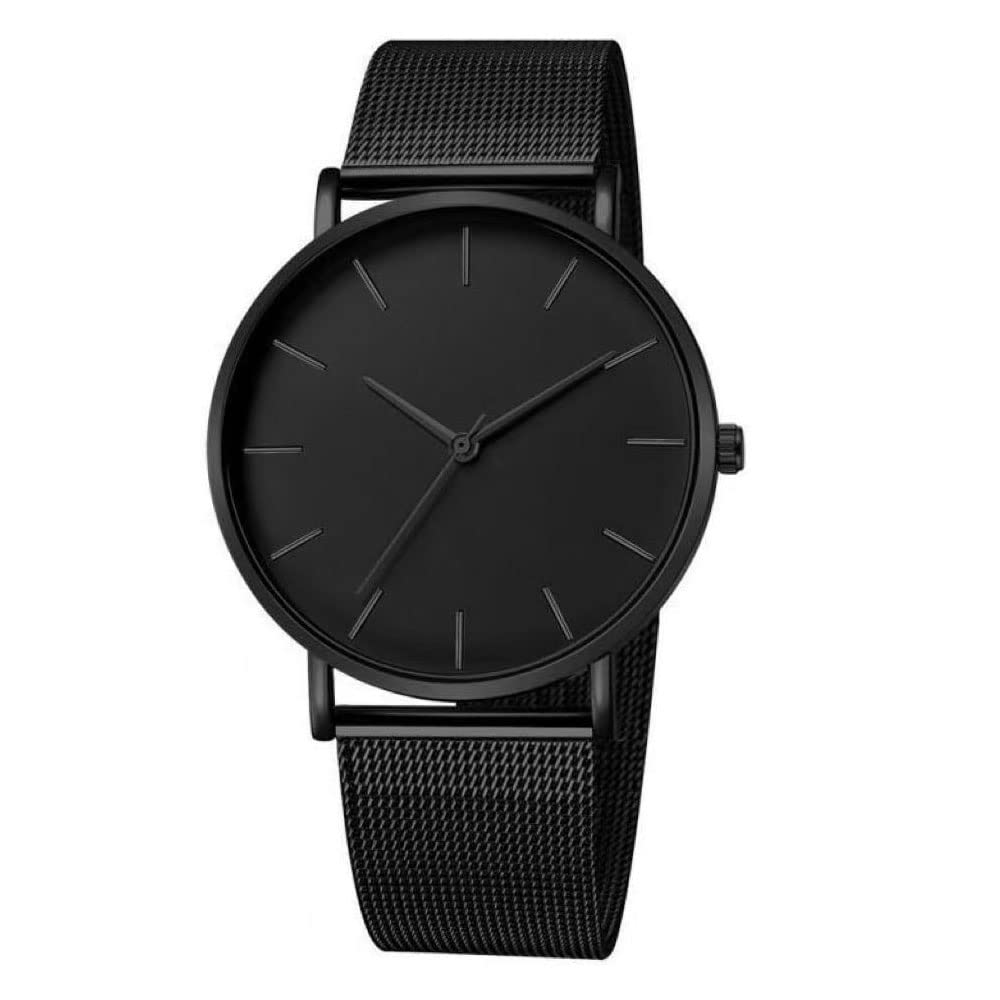DDRFR Men's & Women's Fashion Ultra-Thin Waterproof Luxury Quartz Watch with Stainless Steel Mesh Band - Elegant Business Casual Timepiece for Office, Dating & Daily Wear
