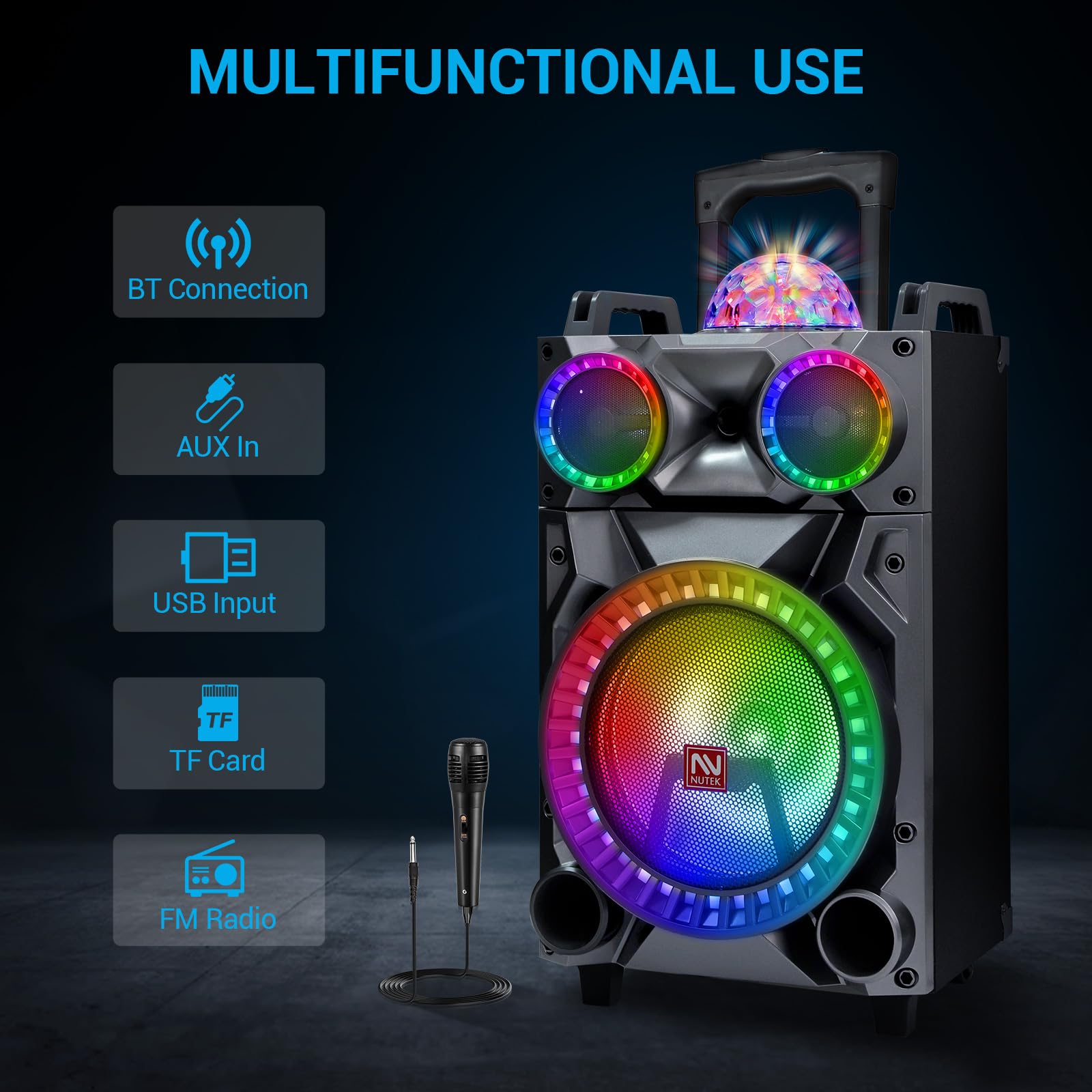 Portable Wireless Bluetooth Speaker with 12