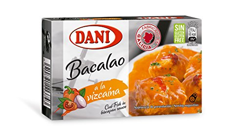 Premium Cod Fish in Biscayan Sauce - Gluten Free Canned Bacalao Vizcaina (4oz Tin Pack) | Perfect for Tapas, Salads & Gourmet Cooking