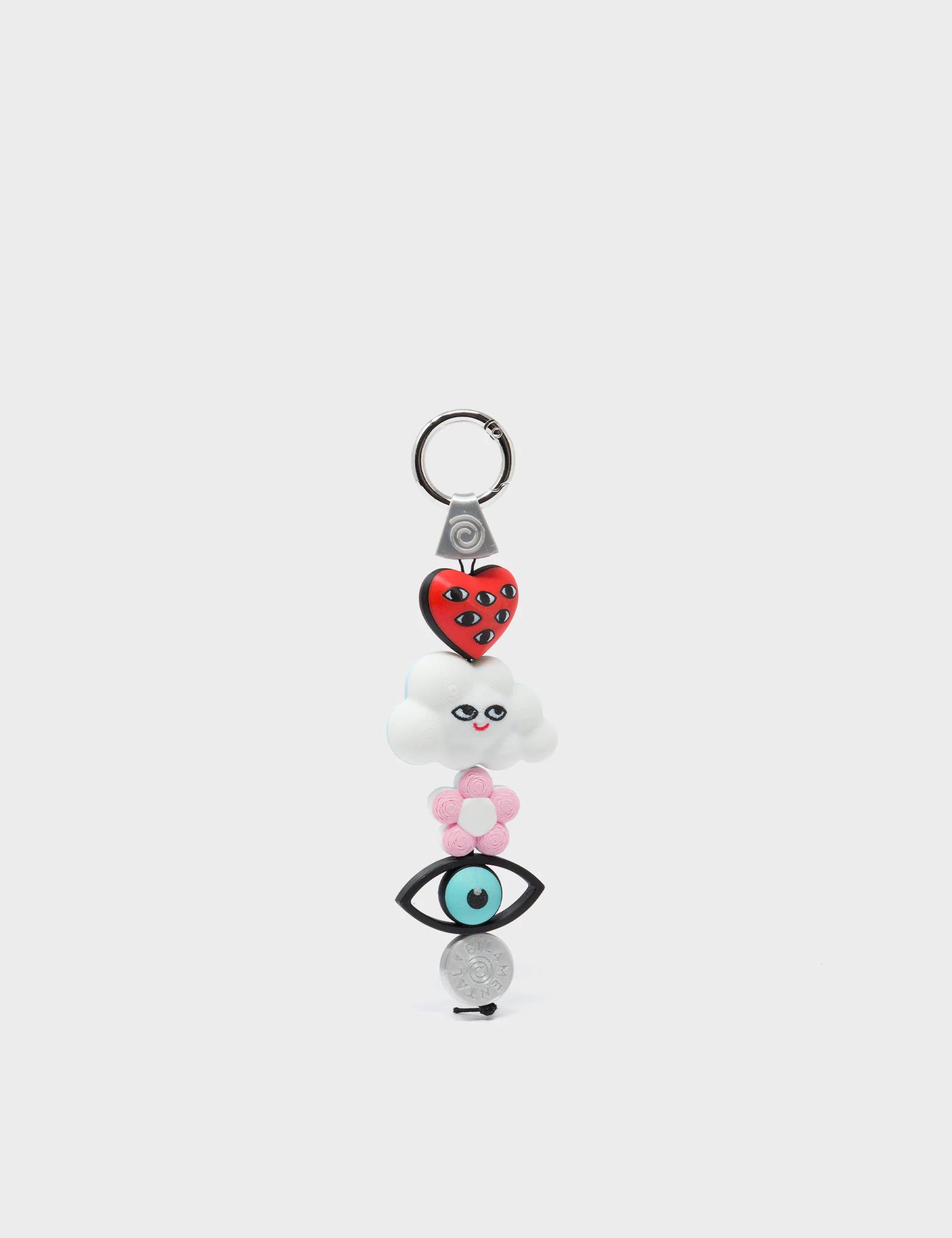 3D Printed Bioplastic Keychain - Cloudette Charm in Red & Pink | Cute Accessory for Backpacks, Keys & Gifts