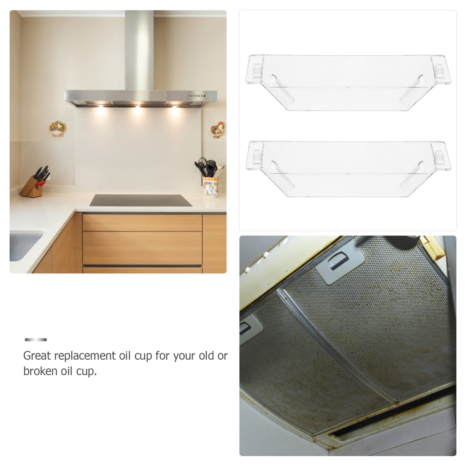 2-Pack Range Hood Grease Catcher Cups with Hooks - Stainless Steel Oil Collecting Bowls for Kitchen Range Hoods - Essential Kitchen Accessories for Home & Restaurant Use