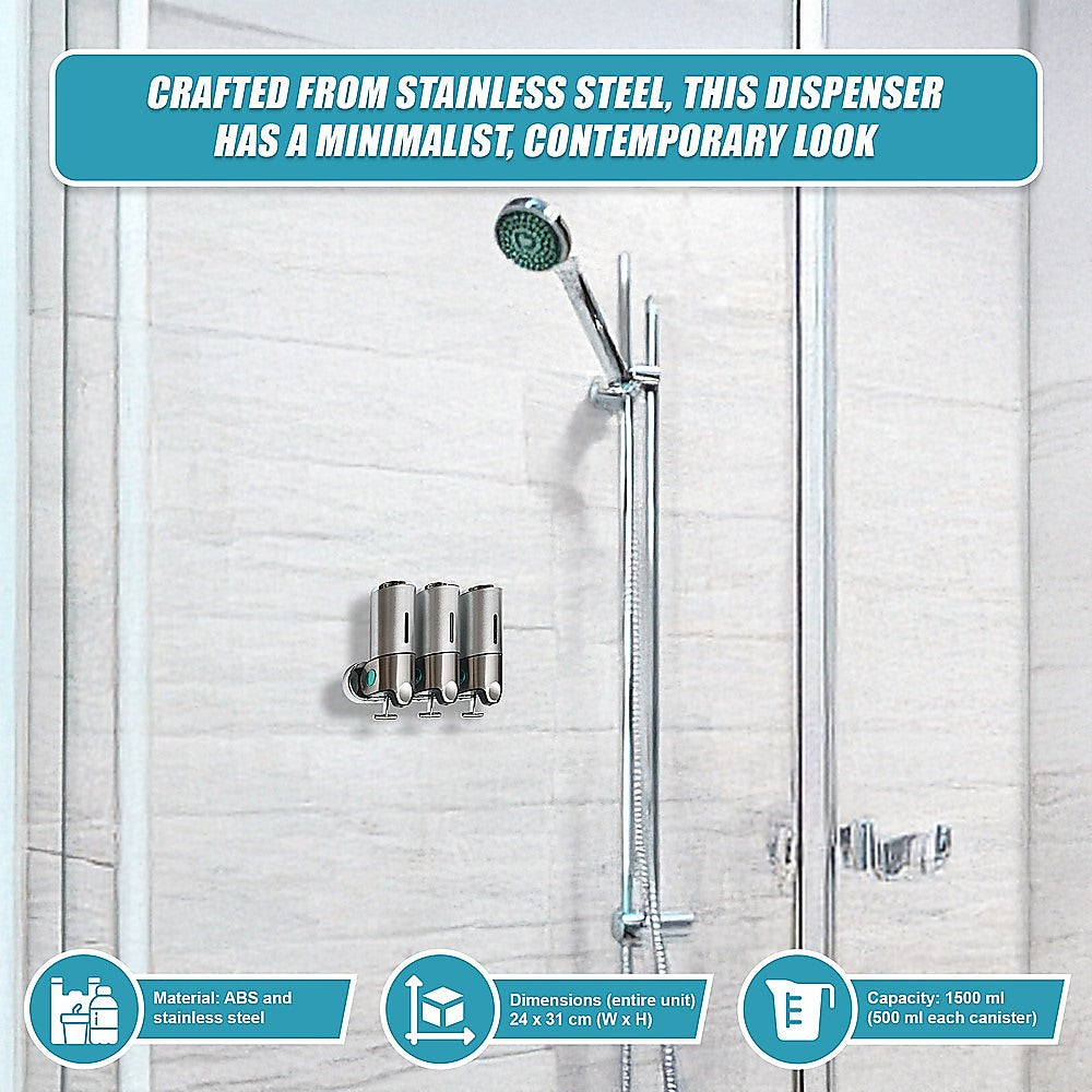 1500ml Refillable Shower Gel & Body Wash Dispenser - Liquid Soap, Shampoo, and Lotion Pump Bottle for Bathroom, Spa, and Gym Use