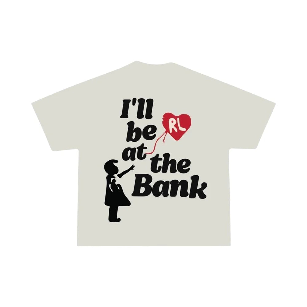 Red Letters at the Bank Graphic Tee - Trendy Vintage Style T-Shirt for Men & Women - Perfect for Casual Wear, Street Fashion, and Everyday Outfits