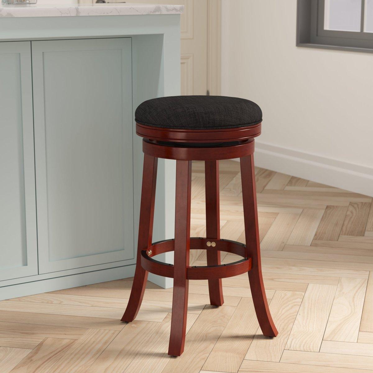 Creede Bonded Leather Backless Swivel Stool - 24