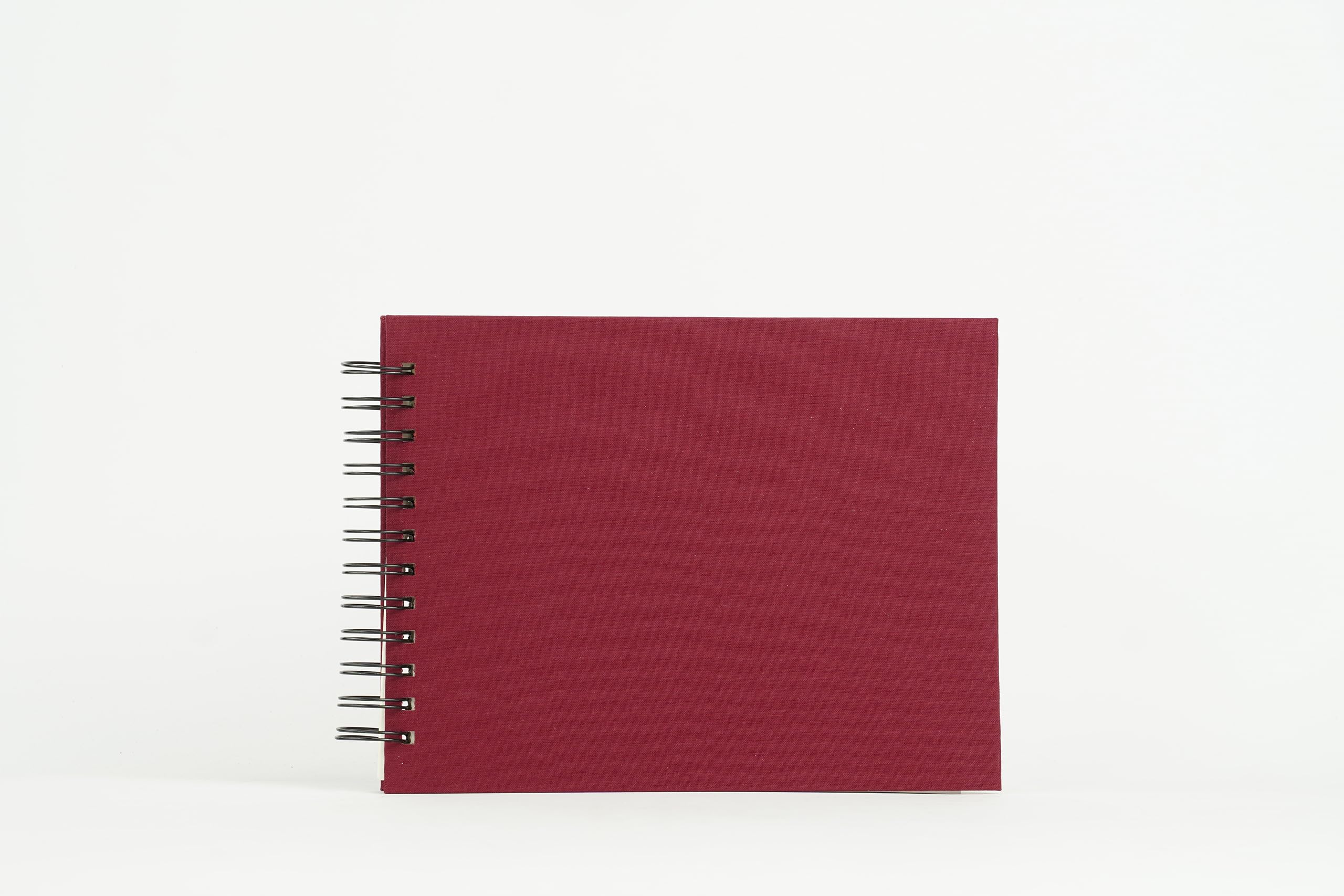 Handmade Linen Cover Photo Album Scrapbook - 6x8 Inch, 50 Pages White Inner Sheets, DIY Sketchbook Notebook for Painting, Drawing & Memories (Claret Red) | Perfect for Weddings, Baby Photos & Art Journals