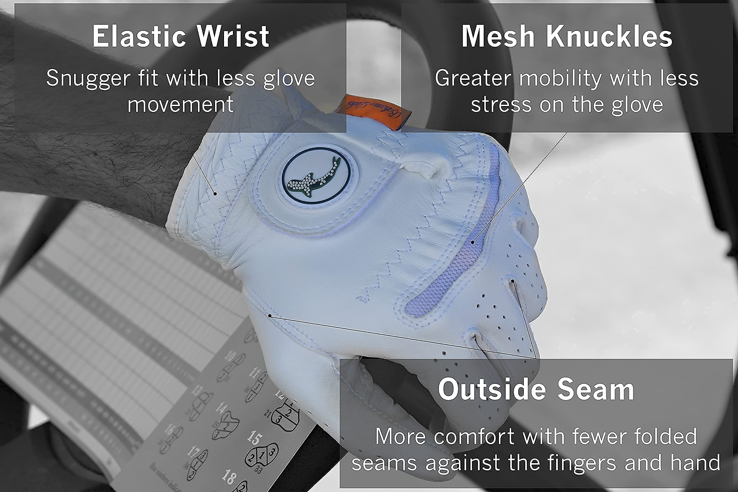 Premium Cabretta Leather Golf Gloves for Men - Left Hand | Ultra Durable & Super Soft | Enhanced Grip & Comfort | Perfect for Driving Range, Tournaments & Casual Play