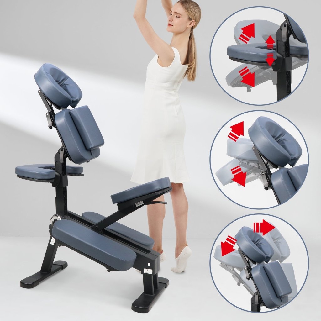 Master Massage Gymlane Portable Massage Chair - Royal Blue - Foldable & Adjustable for Home, Office & Travel Relaxation