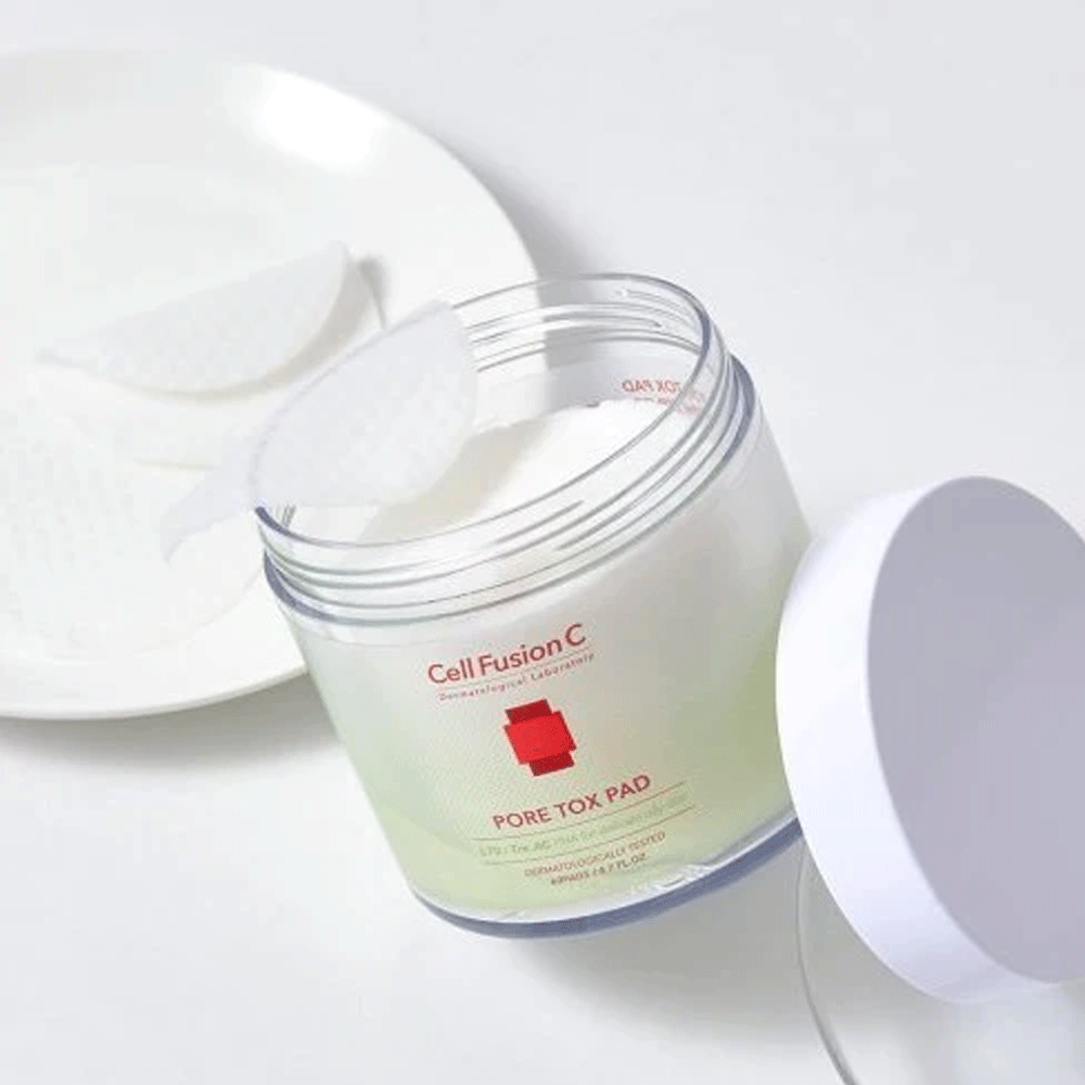 Cell Fusion C Tre.AC Pore Tox Pad 60 Sheets 140ml - Korean Exfoliating Pore Treatment for Clear Skin, Perfect for Daily Skincare Routine & Acne-Prone Skin Care