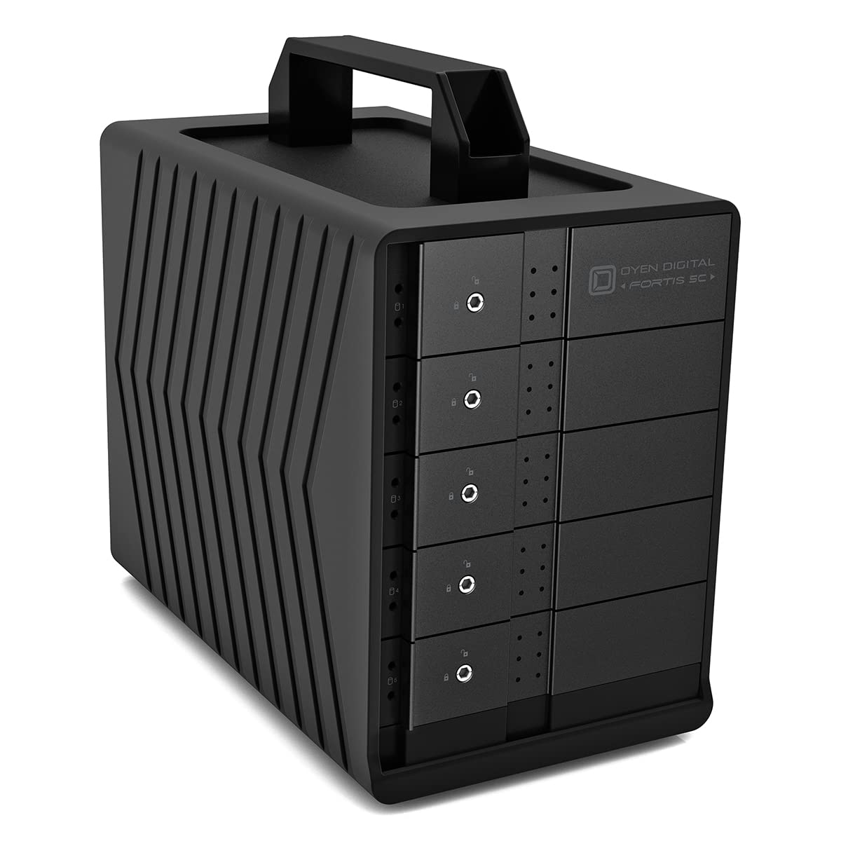 Oyen Digital Fortis 5C 5-Bay USB-C External Hard Drive Enclosure for RAID Storage - High-Speed Data Backup Solution for Mac & PC Users