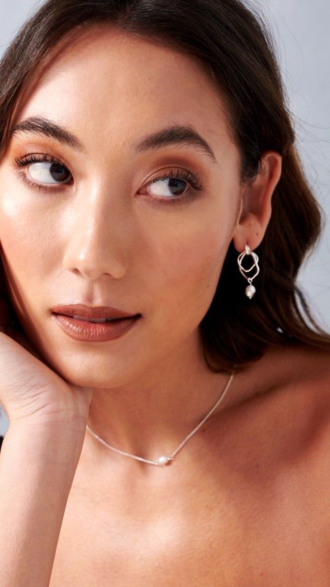 Jaymee Sterling Silver Earrings for Women - Elegant Dangle Hoop Earrings for Everyday Wear & Special Occasions