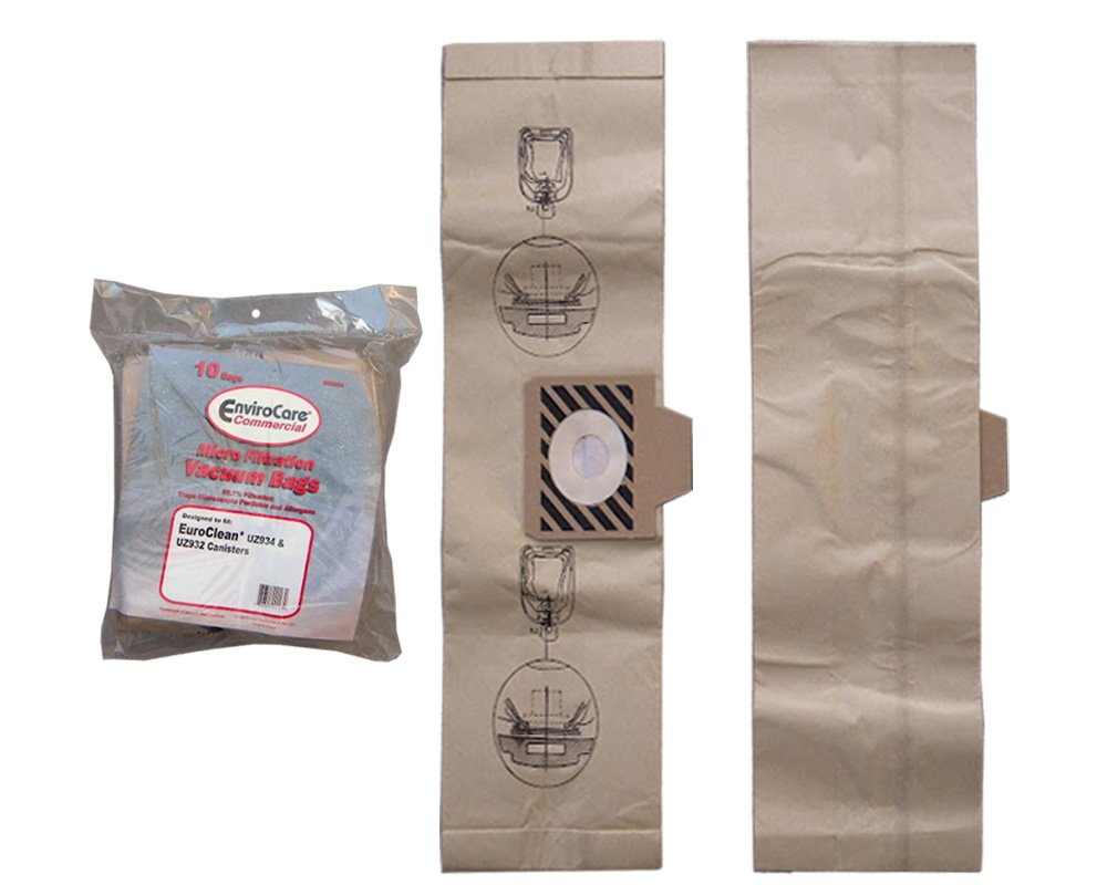 EnviroCare 50 Commercial Vacuum Cleaner Bags - Compatible with Euroclean, Kent, Nilfisk, Advance & Clarke Tank Models (UZ934, UZ932, SL011 Series, 1406905010, 1406905020) - Ideal for Office, Warehouse & Industrial Cleaning