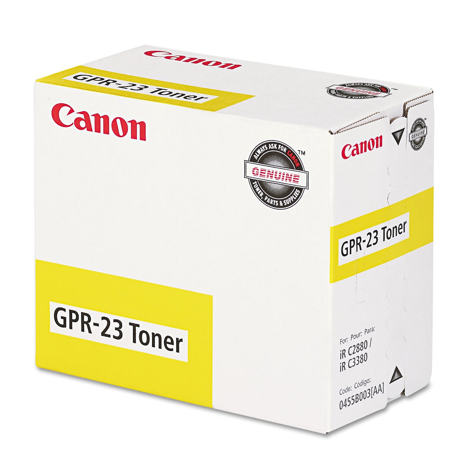 Original Canon 0455B003AA Yellow Toner Cartridge (GPR-23) - Compatible with Select Canon Printers - Ideal for Home & Office Printing Needs
