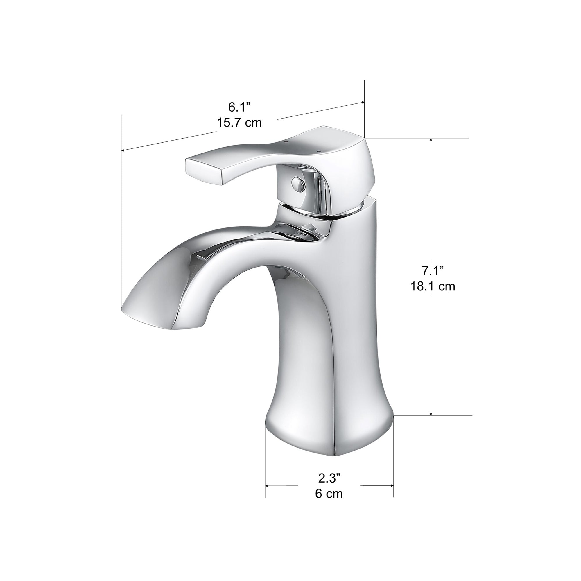 Ancona Morgan Series Single Lever Chrome Bathroom Faucet - Modern Water-Saving Design for Sink, Vanity & Powder Room Installation