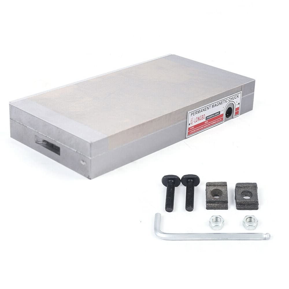 High Precision Permanent Magnetic Chuck 150x300mm (6”x12”) for Grinding, Milling & Lathe Workholding | Industrial Grade, 1.5+0.5mm Pole Pitch | Perfect for Metalworking, CNC Machining & Precision Grinding Applications