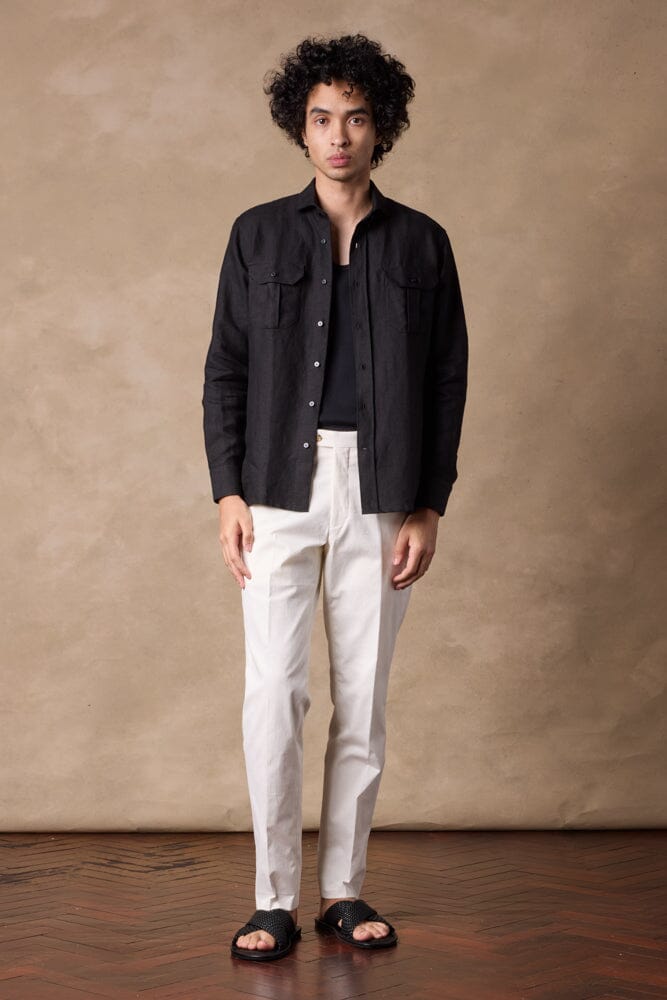 Tribeca Shirt - Premium Black Linen Button-Up for Men | Casual & Formal Wear | Office, Date Night & Summer Outfits
