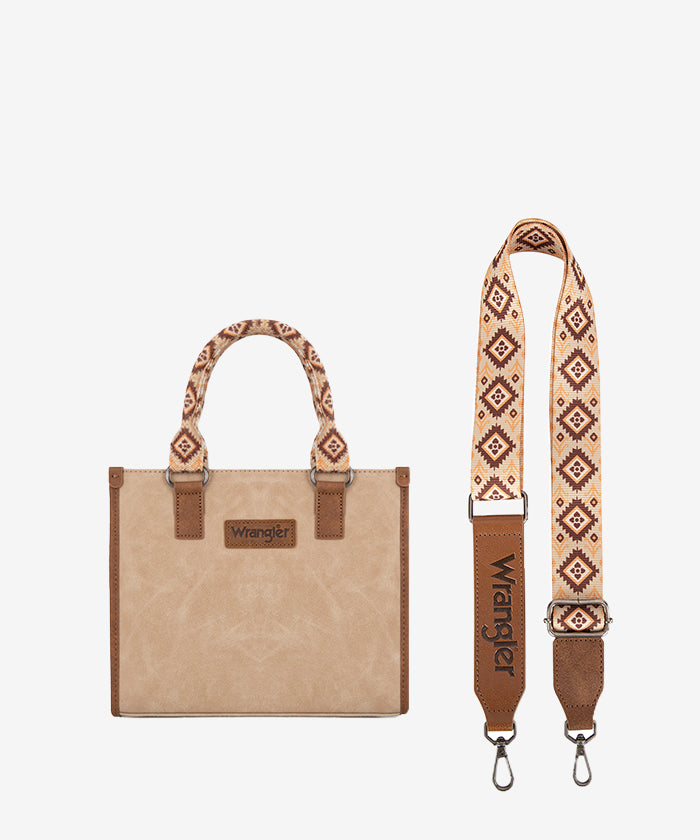 Wrangler Aztec Print Tote Bag for Women - Stylish & Durable Cotton Shoulder Bag - Perfect for Shopping, Beach, Work & Travel