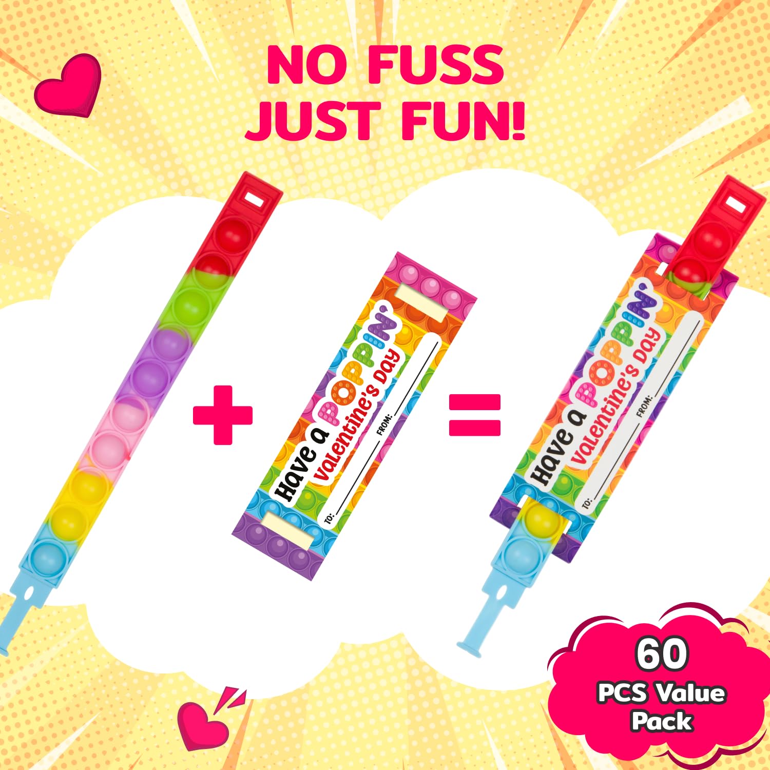 30 Pack Valentines Day Friendship Bracelets for Kids - Fidget Sensory Toys, Classroom Party Favors, Birthday Gifts for Girls & Boys - Perfect for Valentine's Exchange, School Events & Stress Relief