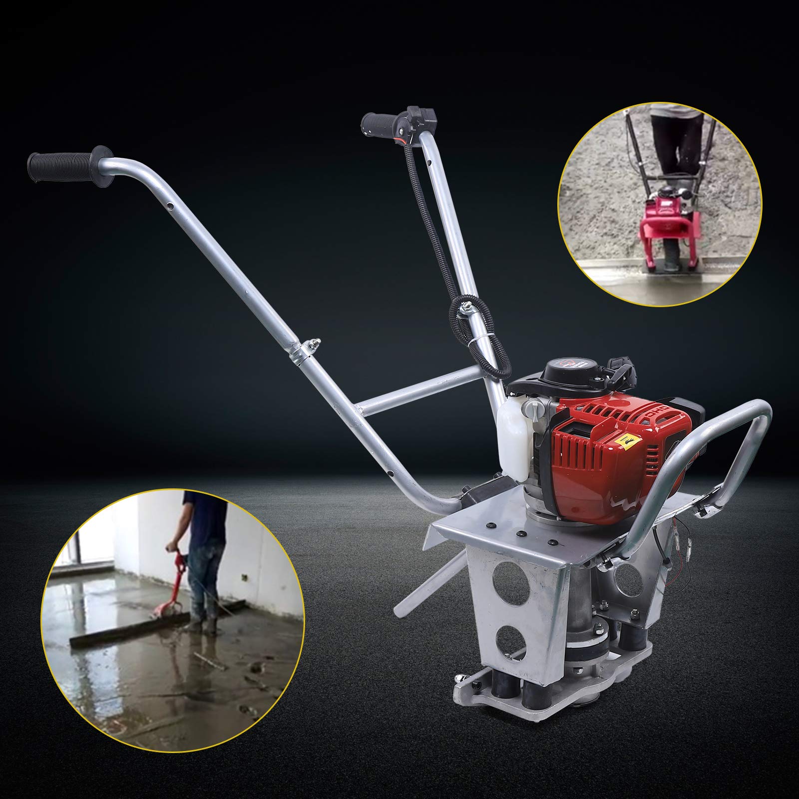 35.8CC 4-Stroke Gas Concrete Vibrating Screed Machine - 900W Power Aluminum Construction Vibrator for Driveways, Patios & Slab Leveling - Professional Grade Concrete Finishing Tool