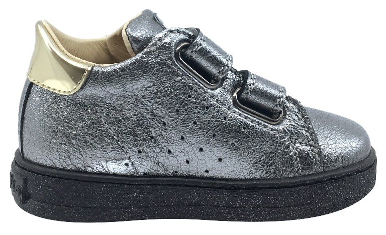 Falcotto Toddler Sneakers for Boys & Girls - Lightweight Tennis Shoes with Non-Slip Sole, Silver (Acciaio 0q02) | Perfect for Playground, Preschool & Everyday Wear