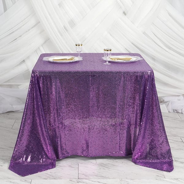 90 x 90 Inch Sparkling Sequin Tablecloth Cover - Elegant Party Decor for Weddings, Banquets & Special Events