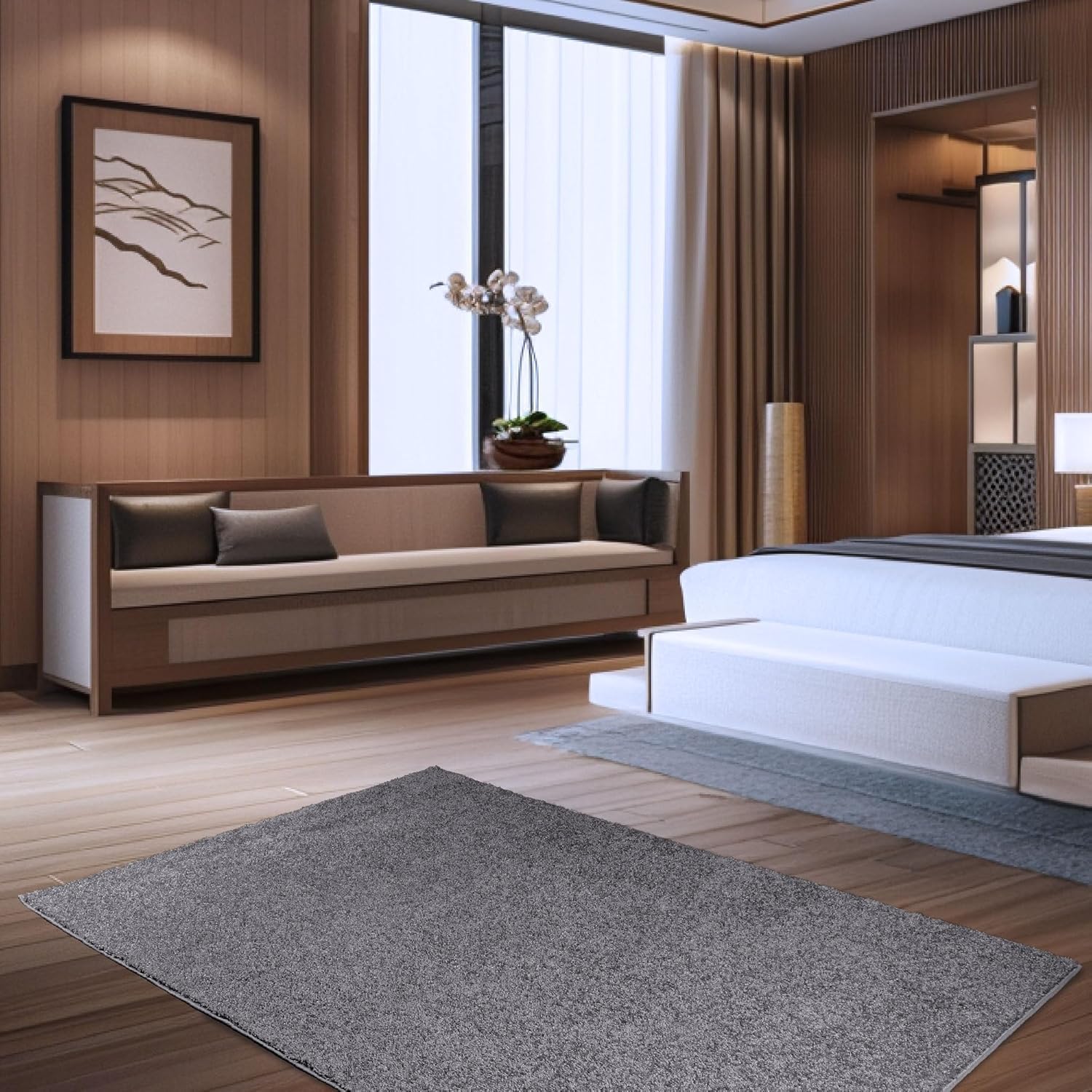 Stain Resistant 6' x 8' Rectangle Indoor Area Rug - Pet & Kid Friendly, Gray Broadway Collection for Living Room, Bedroom, Dining Room | Wedding Gift & Home Decor Essential