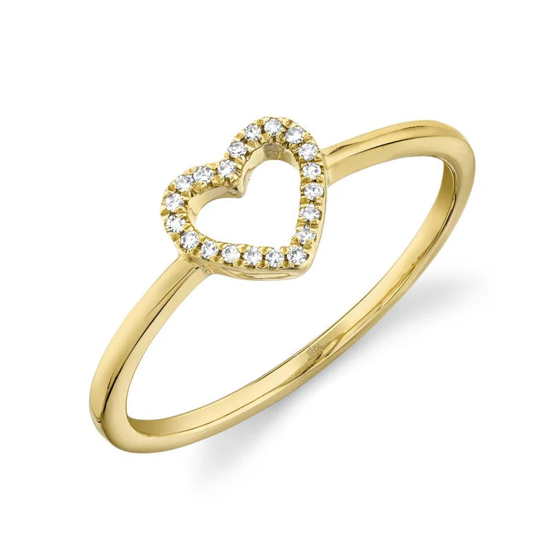 Shy Creation Diamond Heart Ring - 14K Gold Plated Elegant Jewelry for Women, Perfect Gift for Valentine's Day, Anniversary & Special Occasions