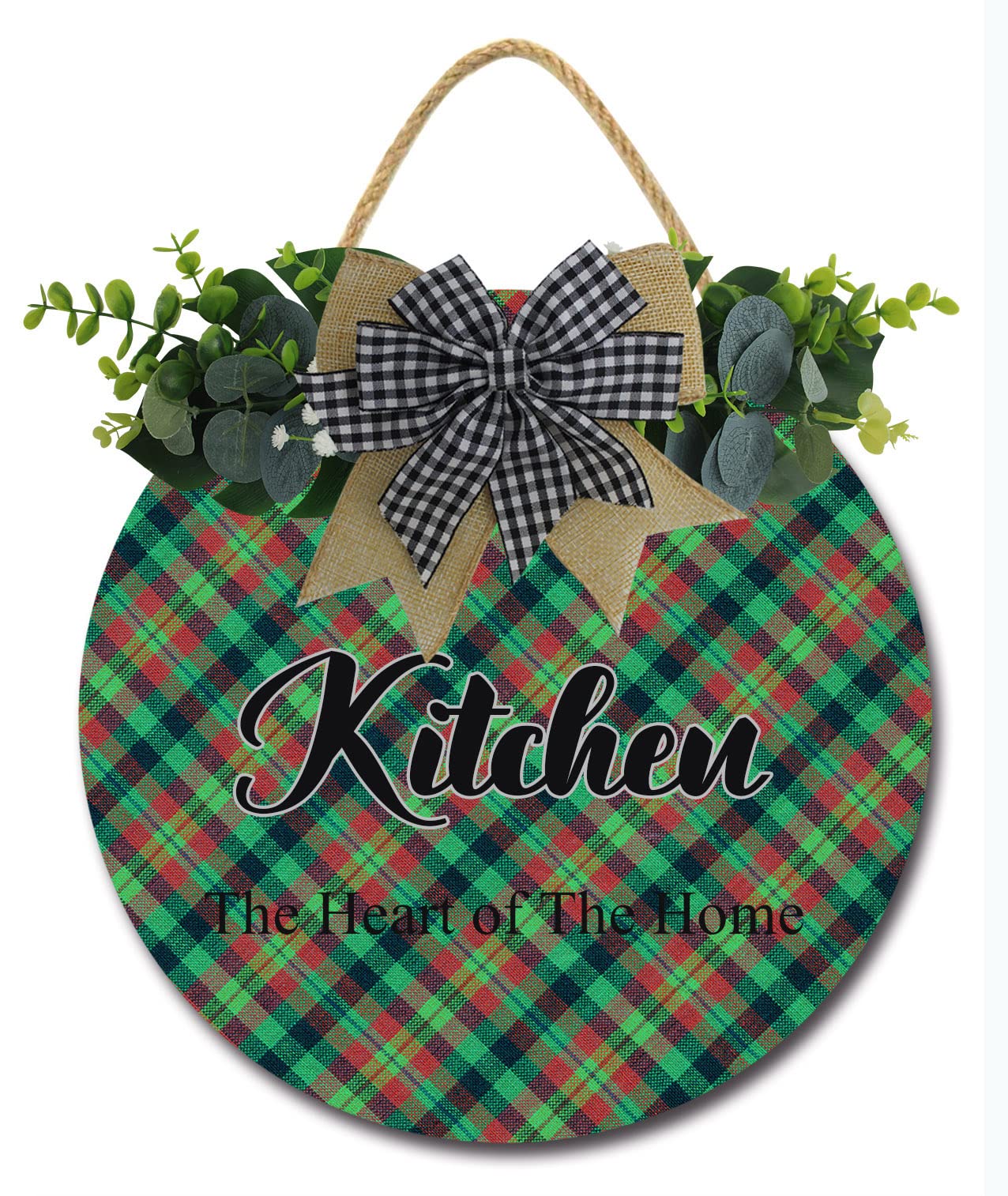 Farmhouse Kitchen Decor Signs - Rustic Wooden Wall Art with Funny Sayings | Heart of The Home Hanging Sign for Kitchen Wreath & Cozy Farmhouse Style | Perfect for Country Kitchens, Dining Rooms & Coffee Bars