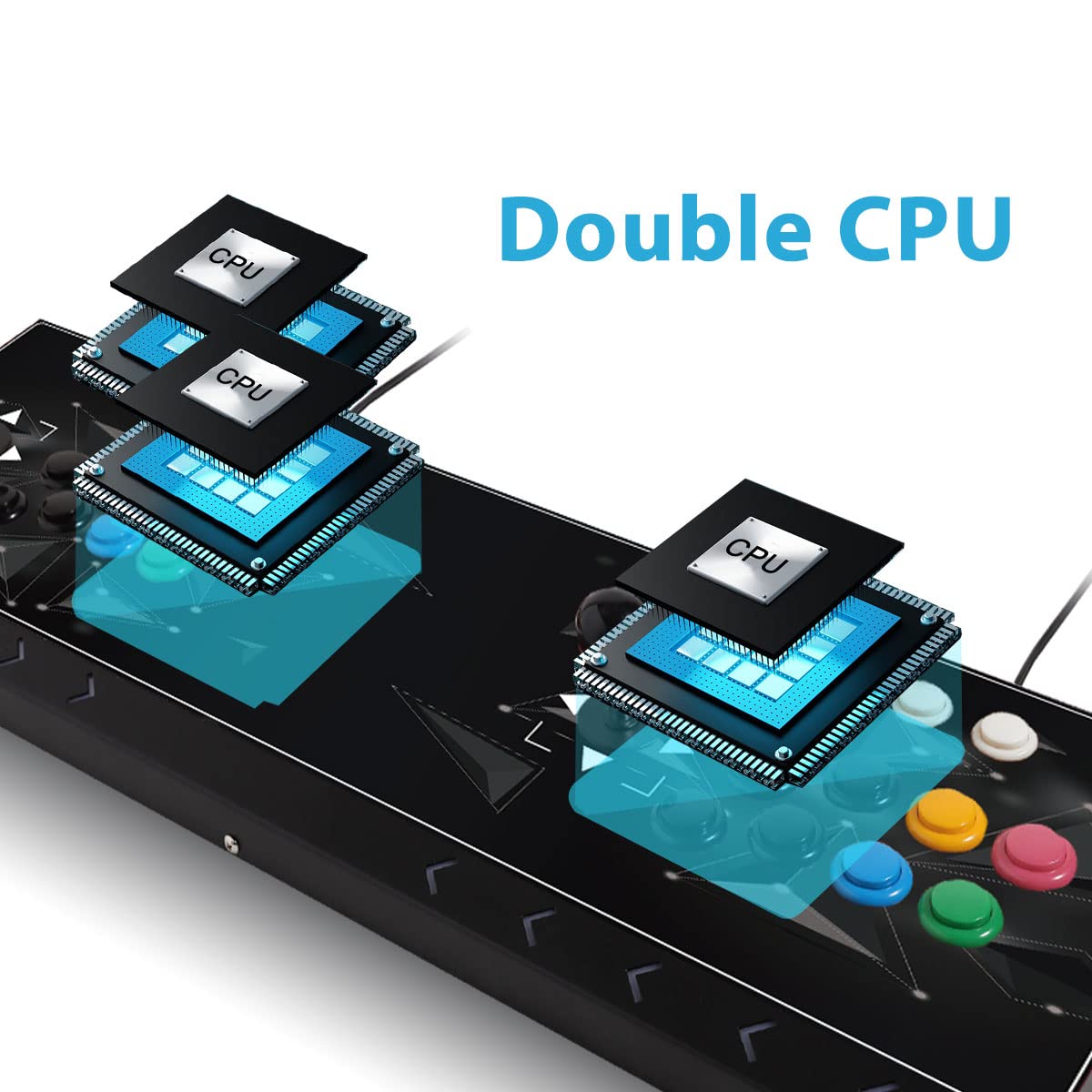 DOYO 2 Player Arcade Game Console - Fighting Stick for NEOGEO Mini, PC, PS Classic, Nintendo Switch, PS3, Android & Raspberry Pi | Perfect for Home Gaming & Retro Arcade Battles (Black)