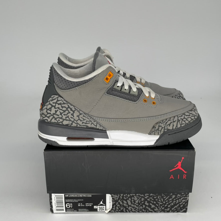 Original Air Jordan 3 Retro 'Cool Grey' Men's/Women's Sneakers Size 6.5/8W (Style: 398614-012) - Perfect for Basketball, Streetwear & Casual Fashion
