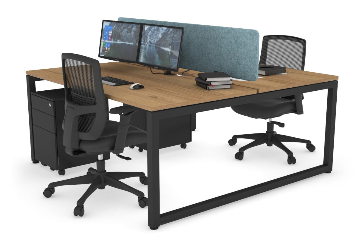 Quadro Loop Legs 2 Person Office Workstation - 1600L x 800W with Cable Management - Modern Shared Desk for Collaborative Workspaces & Home Offices