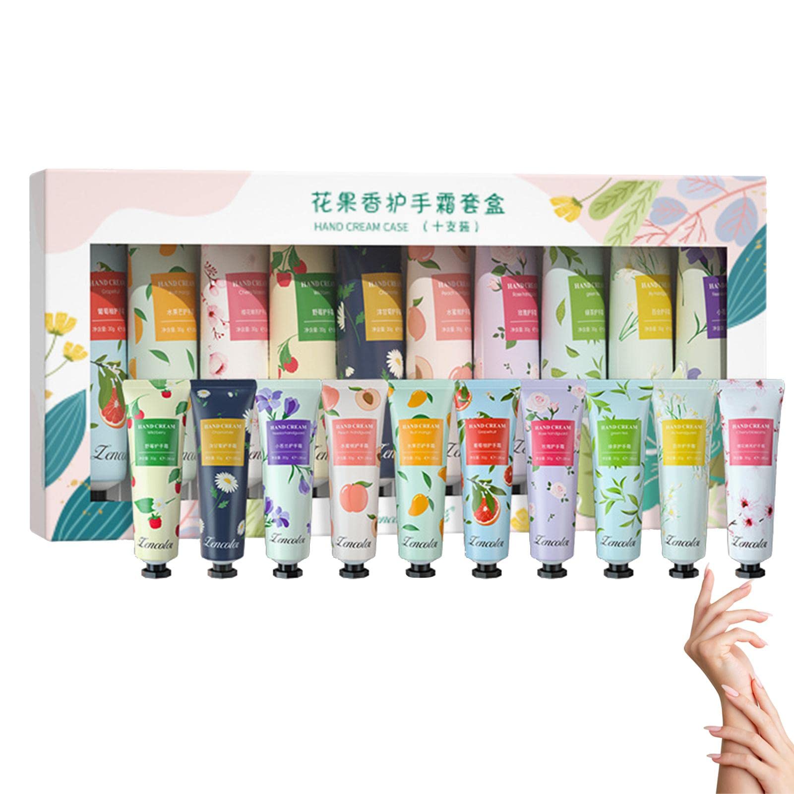 10PCS Plant Fragrance Hand Cream Gift Set - Moisturizing & Non-Greasy for Dry Hands & Feet - Travel Size Hand Care for Women - Perfect Gift Set for Ladies | Home, Office & Travel Use