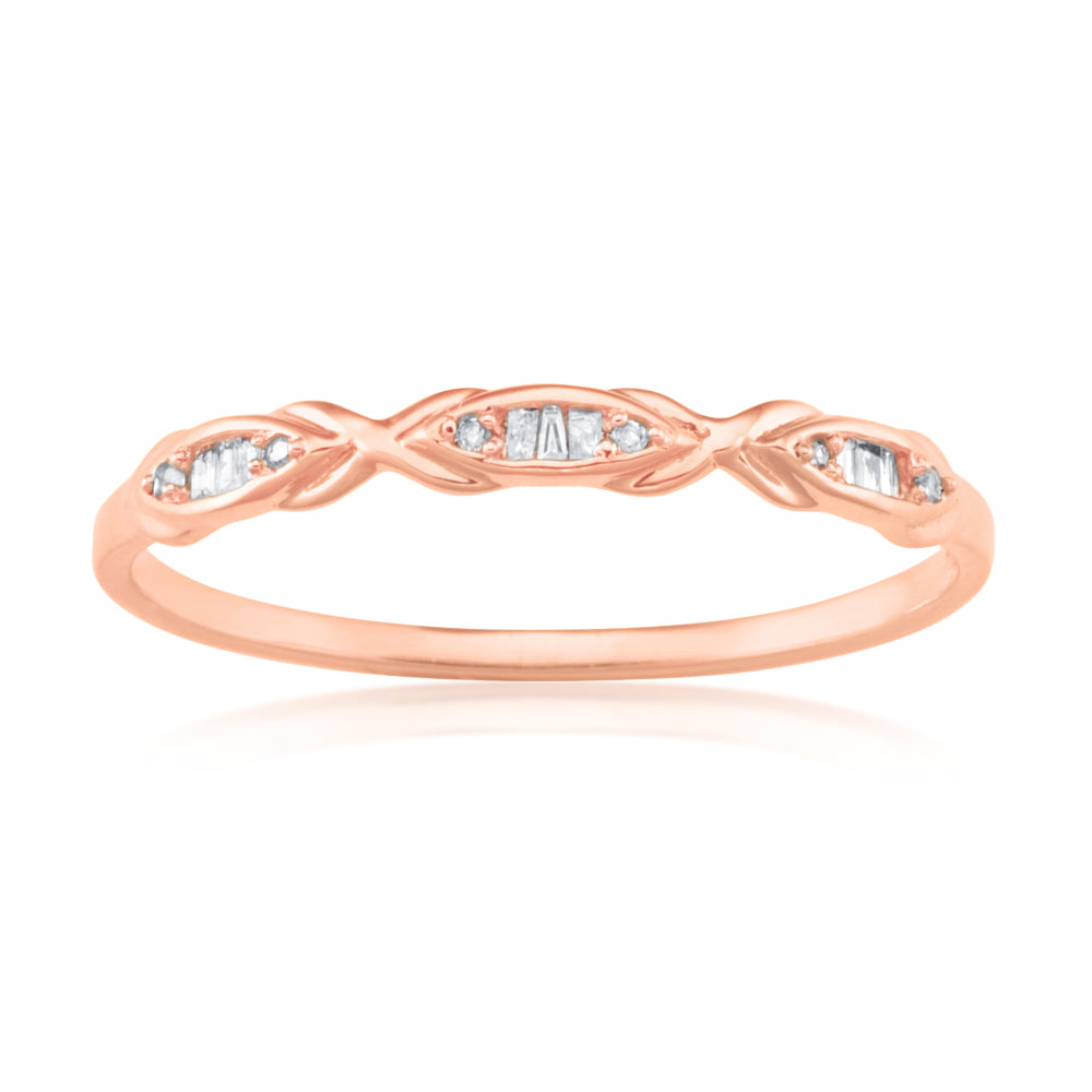 9ct Rose Gold Eternity Ring with 15 Diamonds - Elegant Wedding Band for Women, Perfect for Anniversaries, Engagements & Special Occasions