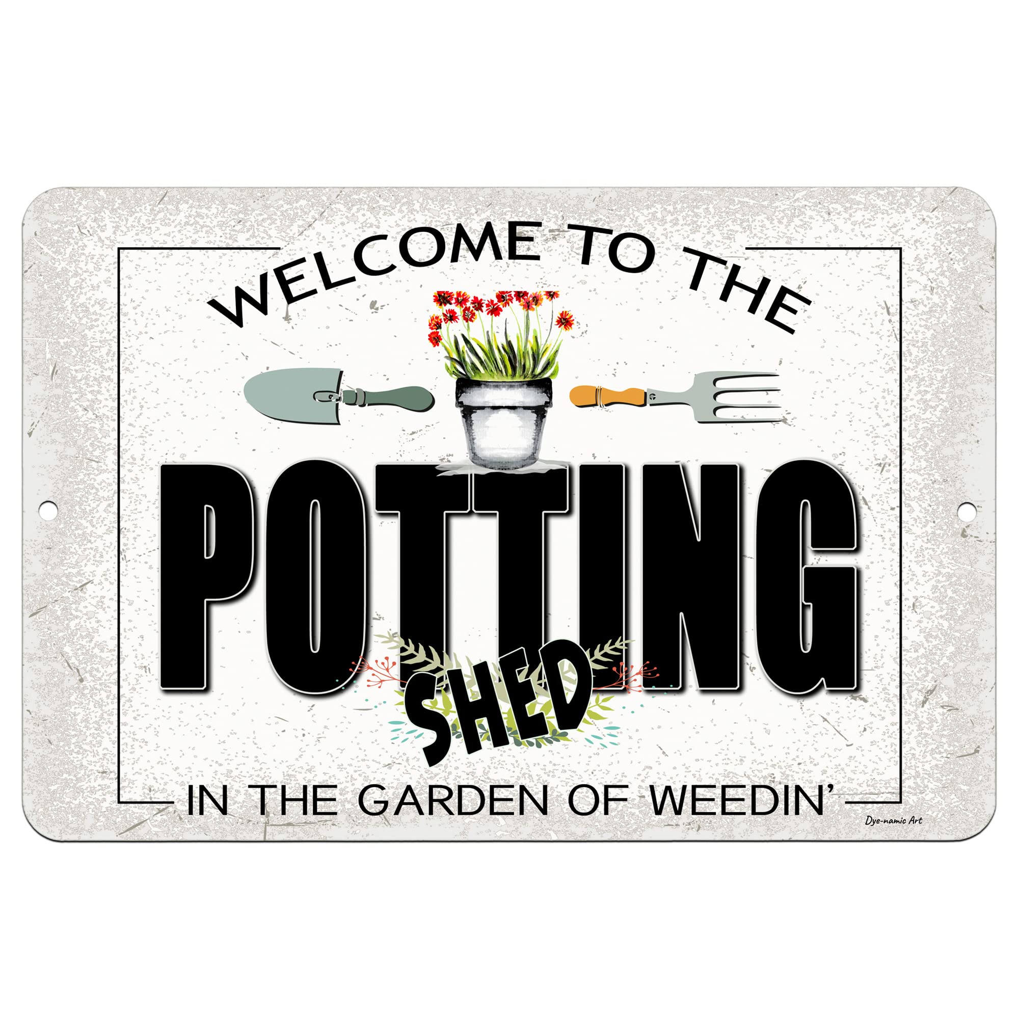 Vintage Welcome to The Potting Shed Metal Sign - 8x12 Inch Rustic Farmhouse Decor for Garden, She Shed & Home - Indoor/Outdoor Durable Wall Art - Perfect for Cottage, Backyard & Country House Decor - Made in USA