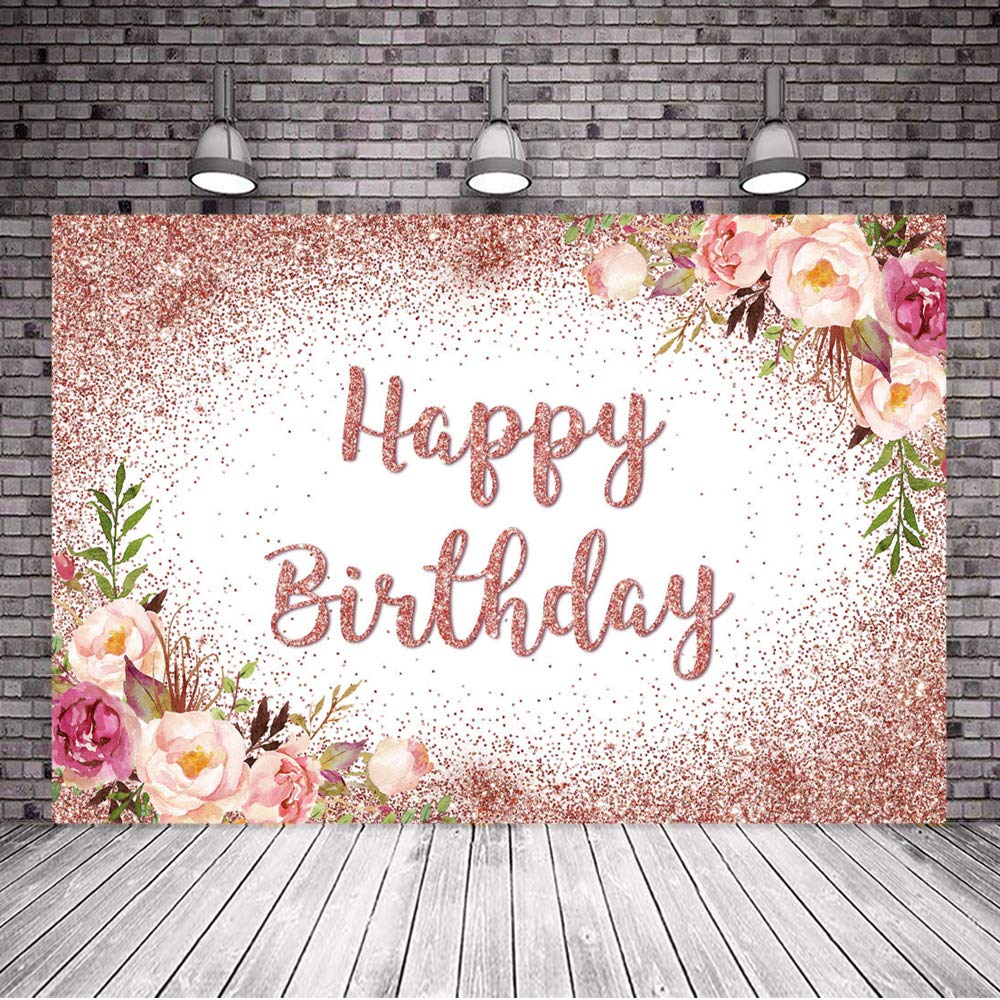 8x6ft Rose Gold Glitter Dot Vinyl Backdrop - Pink Blush Birthday Party Decor for Cake Table, Photo Booth & Personalized Celebrations | Avezano